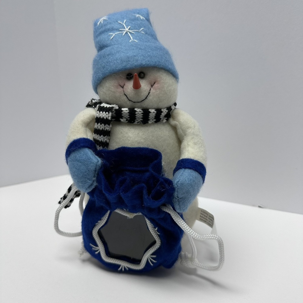 Snowman Fabric Treat Holder Vintage